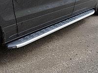 Пороги алюминиевые с пластиковой накладкой 2220 мм ТСС для Hyundai H-1 2018-