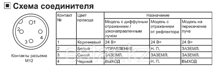 Датчик оптический диффузионный М18, PNP НО, расстояние срабатывания 200мм пластик, фото 3