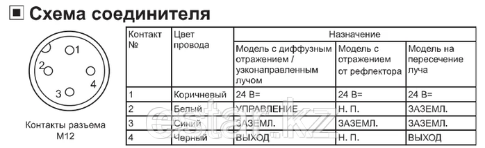 Датчик оптический диффузионный М18, NPN НО, расстояние срабатывания 200мм пластик, фото 3