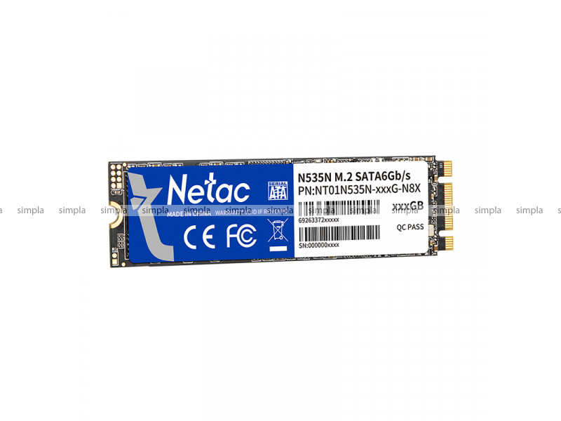 Твердотельный накопитель SSD 256Gb, M.2 2280, Netac N535N, 3D TLC, 540R/490W - фото 1 - id-p108233014