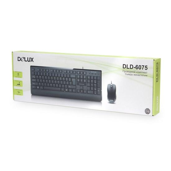 Комплект Клавиатура + Мышь, Delux, DLD-6075OUB, Оптическая Мышь, 1000DPI, USB, Анг/Рус/Каз, Длина кабеля 1,6 - фото 1 - id-p62889616