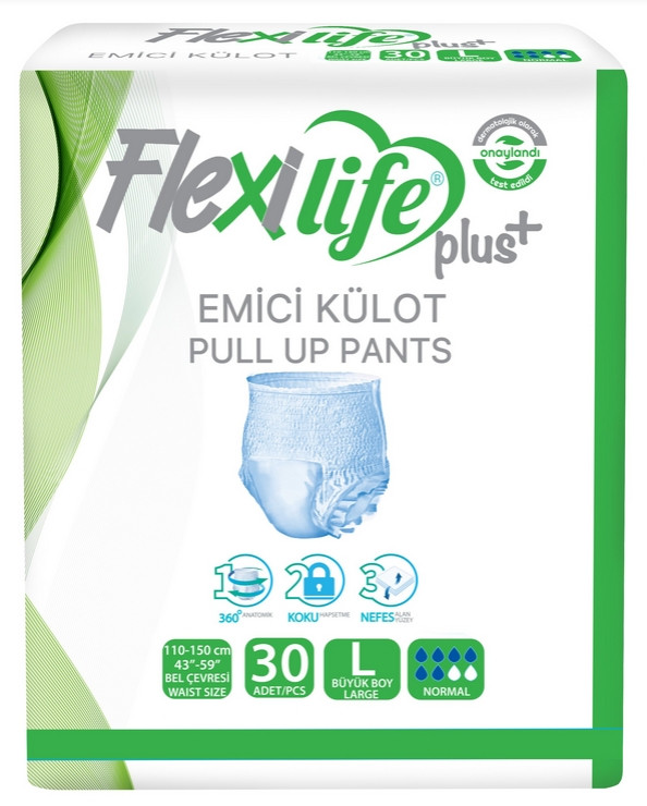 Подгузники трусики для взрослых Flexi Life Plus L купить в Астане по цене 9  900 ₸/упаковка