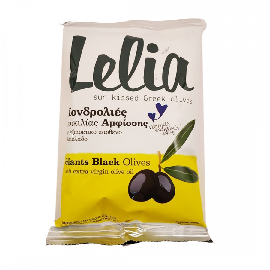 Оливки Lelia черные гигант в оливковом масле с/к 275гр - фото 1 - id-p56108790