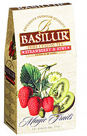 Чай чёрный рассыпной Волшебные фрукты Клубника и киви Strawberry and Kiwi, 100гр Basilur