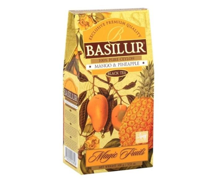 Чай Basilur Манго и ананас листовой в коробке 100 г