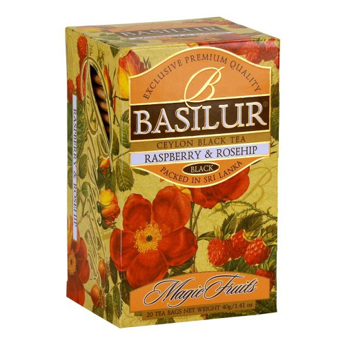 Чай чёрный пакетированный Волшебные фрукты Малина и шиповник Raspberry and Rosehip, 20пак Basilur - фото 1 - id-p90784455