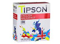 Чай Tipson English breakfast черный в коробке 100 пакетиков