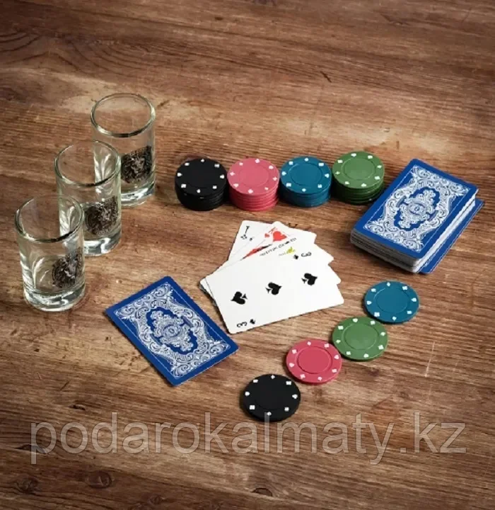 Подарочный набор «Король покера», рюмки, карты для покера, фишки - фото 3 - id-p96556256