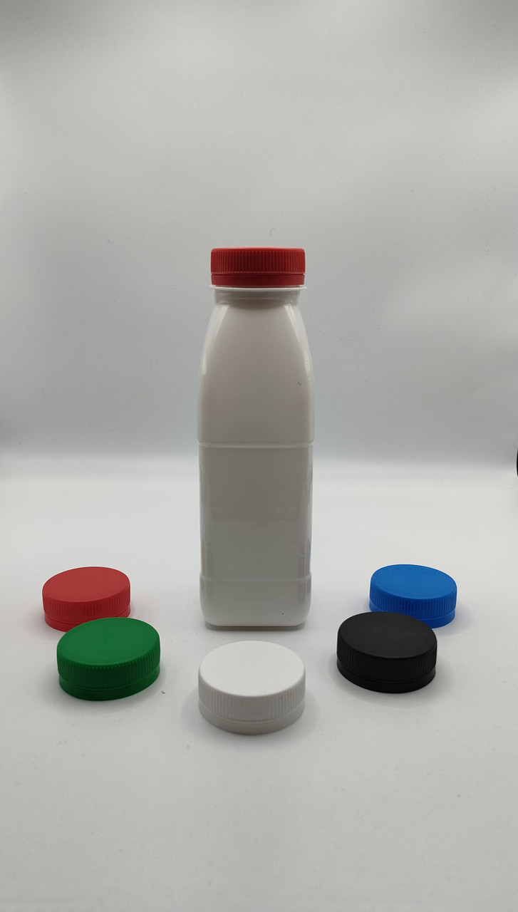 Бутылка пластиковая белая, широкое горло 38мм, 300мл. квадратная - фото 1 - id-p108348001