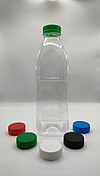 Бутылка пластиковая прозрачная, широкое горло 38мм, 1000мл. квадратная