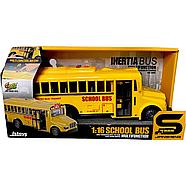 Помятая упаковка!!! JS 125 Школьный автобус 4 функции School Bus 31*15см, фото 2