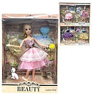 Помятая упаковка!!! D17-1846B Beauty кукла в нарядном платье  питомец  цена за 1шт 32*23см, фото 4