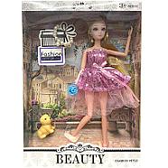 Помятая упаковка!!! D17-1846B Beauty кукла в нарядном платье  питомец  цена за 1шт 32*23см, фото 6