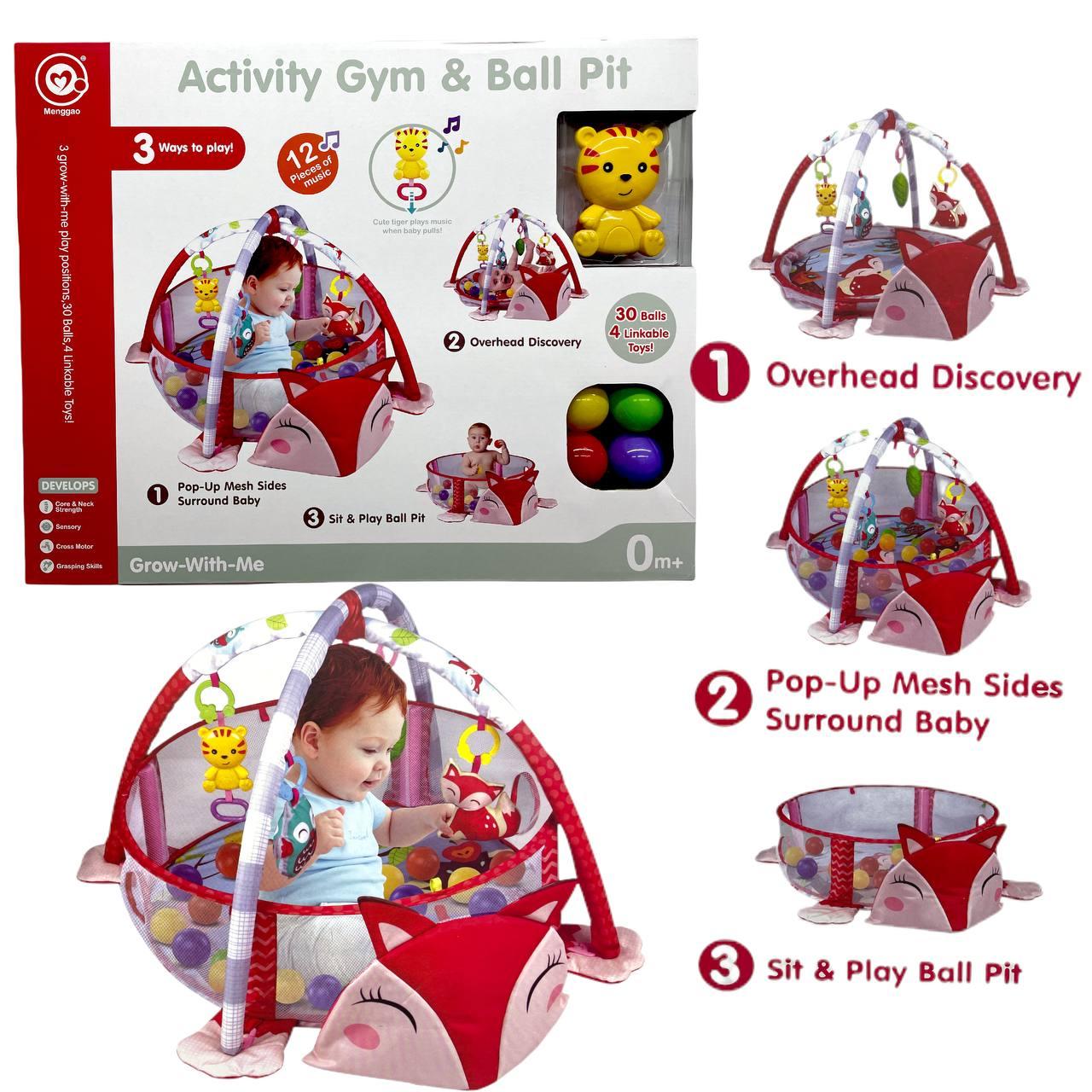 Помятая упаковка!!! 668-47 Activity gym Коврик-манеж Лиса с шарами 57*46см
