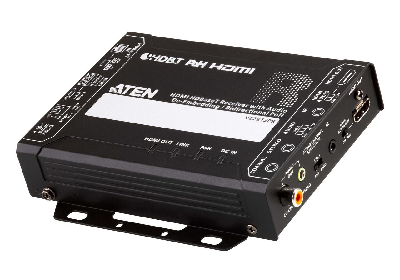 HDMI HDBaseT Приемник с извлекателем звука/двунаправленным PoH (4K@100 м) (HDBaseT Class A) VE2812PR ATEN