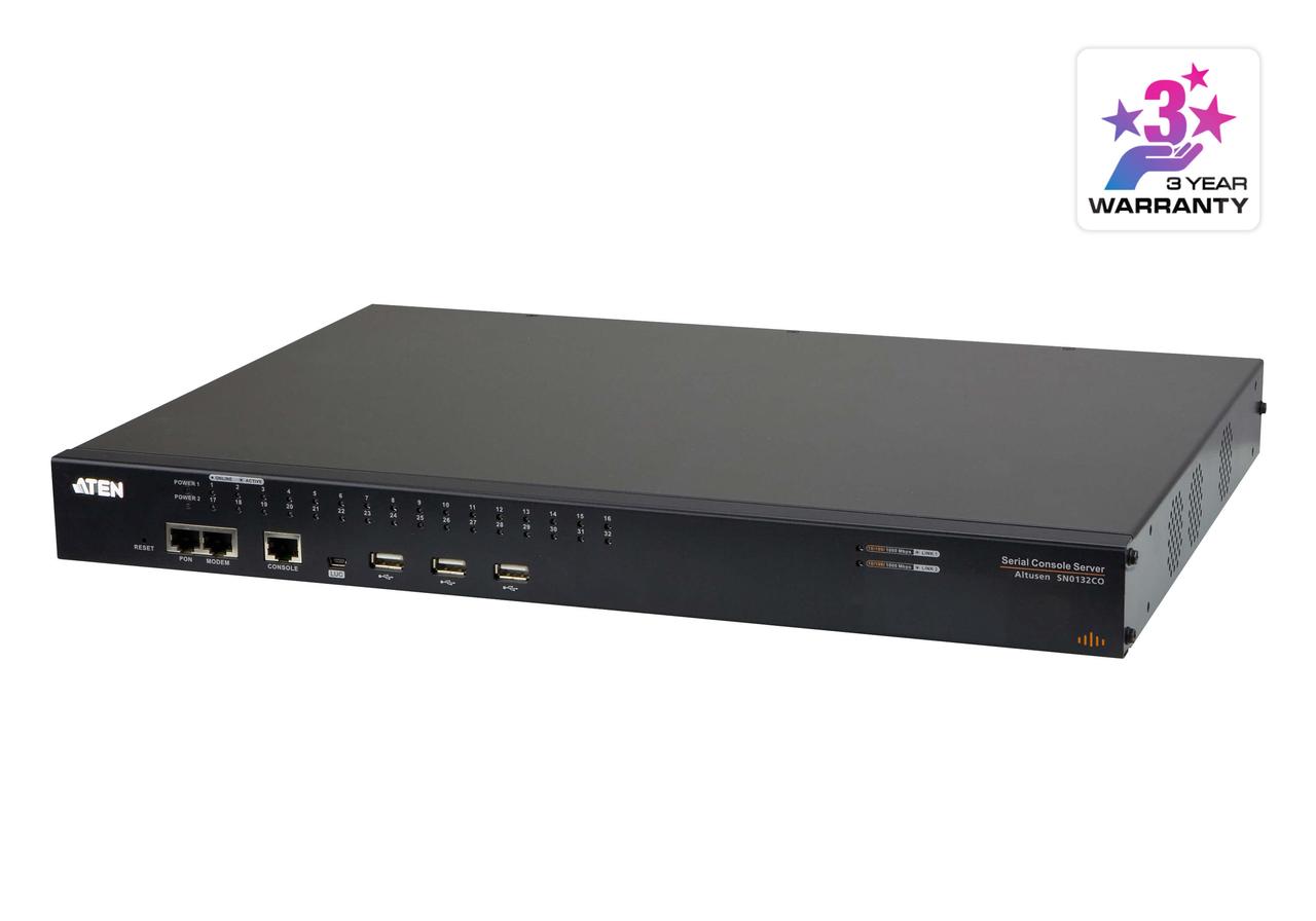 32-портовый консольный сервер с двумя блоками питания/LAN для подключения устройств SN0132CO ATEN