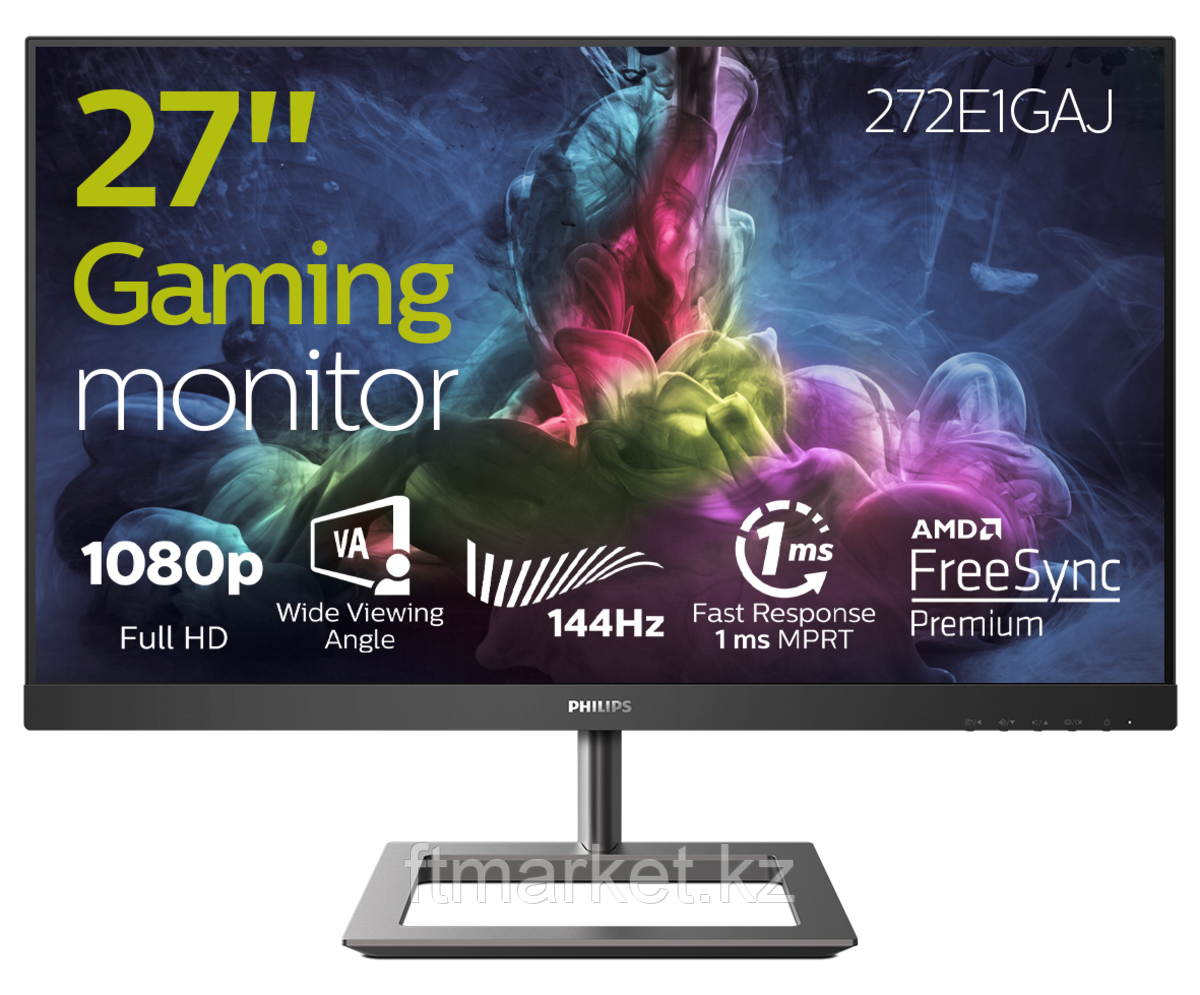 Монитор LCD 27'' 16:9 1920х1080(FHD) VA, nonGLARE, 350cd/m2, H178°/V178°, 1ms, HDMI,DP, Tilt, 2Y, Black