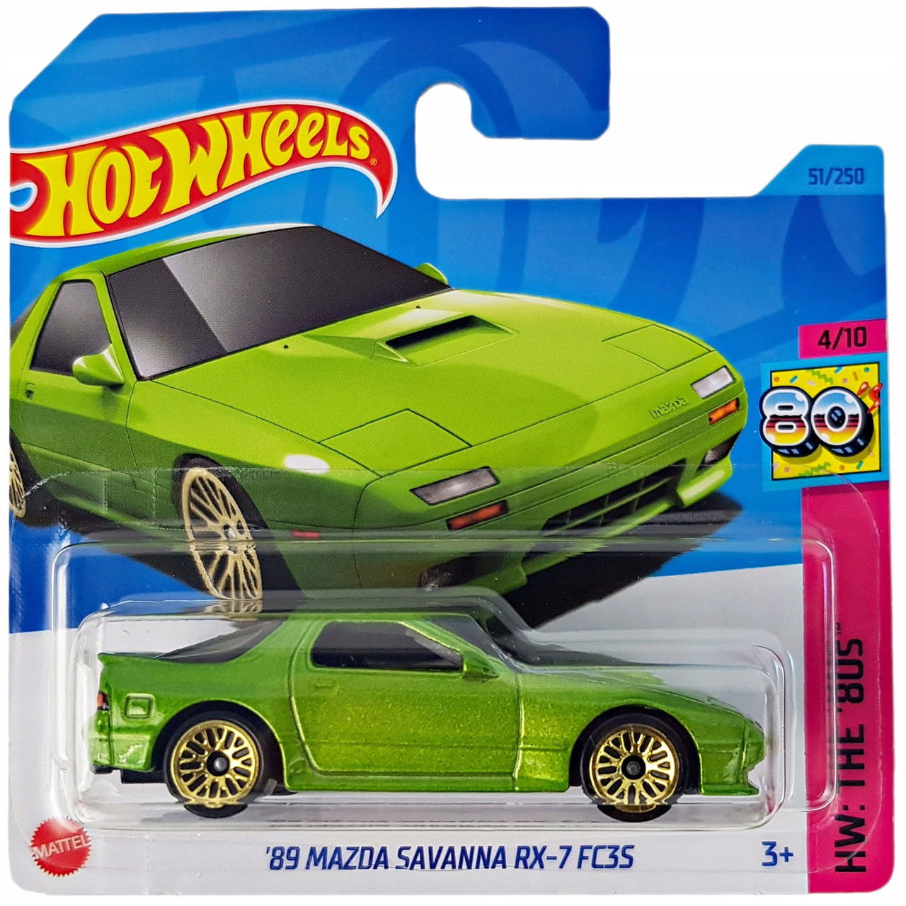 Hot Wheels Модель Mazda Savanna RX-7 FC35 '89, салатовый - фото 1 - id-p108353938