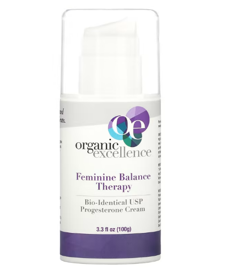 Organic Excellence, Feminine Balance Therapy, крем с биоидентичным прогестероном USP, 100 г (3,3 жидк. унции) - фото 1 - id-p108379890