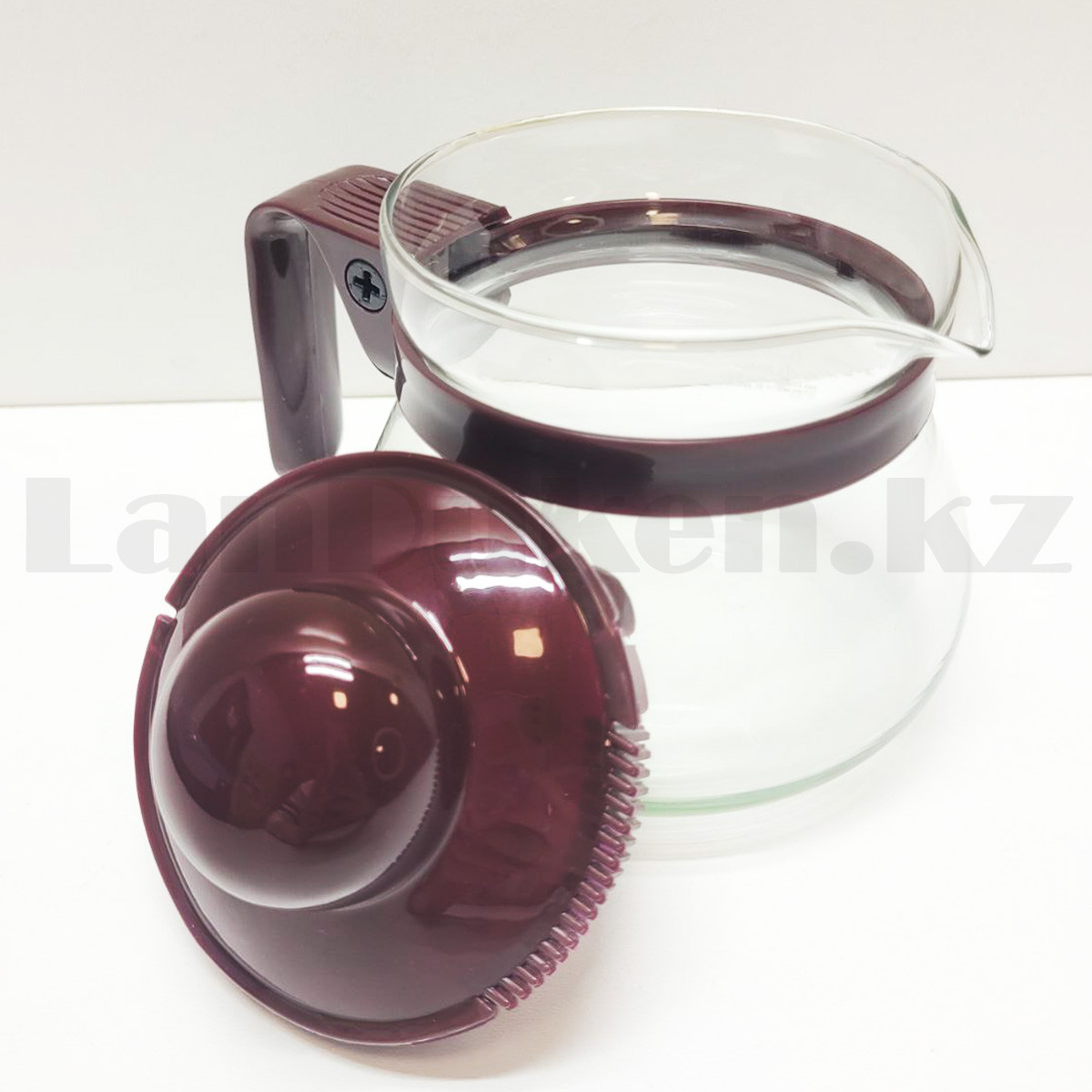 Чайник заварочный стеклянный с удобной ручкой для заварки кофе, чая 500 мл XY-501 бордовый - фото 4 - id-p108383380
