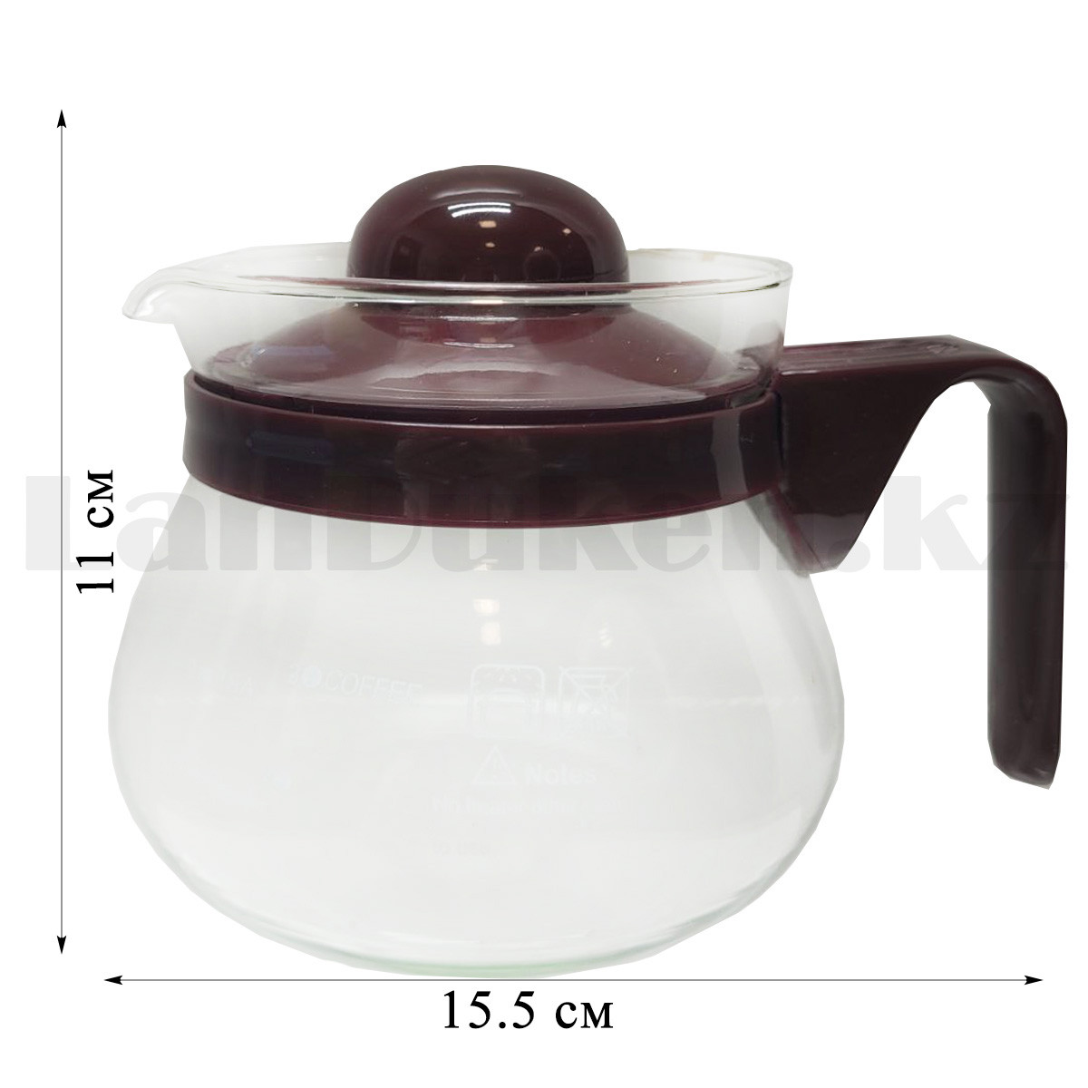 Чайник заварочный стеклянный с удобной ручкой для заварки кофе, чая 500 мл XY-501 бордовый - фото 3 - id-p108383380
