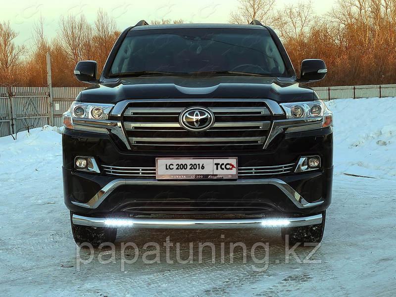 Защита передняя нижняя (с ДХО) 76,1 мм ТСС для Toyota Land Cruiser 200 EXECUTIVE 2016-2018, фото 1