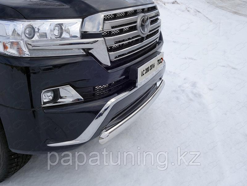 Защита передняя нижняя (овальная короткая) 75х42 мм ТСС для Toyota Land Cruiser 200 EXECUTIVE 2016-2018, фото 1