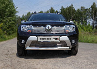 Защита передняя нижняя (овальная) 75х42 мм ТСС для Renault Duster 2015-2020