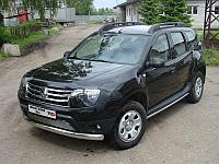 Защита передняя овальная (длинная) 75х42 мм ТСС для Renault Duster 2010-2015