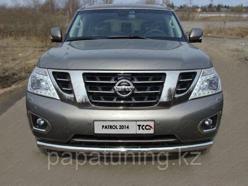 Защита передняя нижняя 76,1 мм ТСС для Nissan Patrol 2014-, фото 1