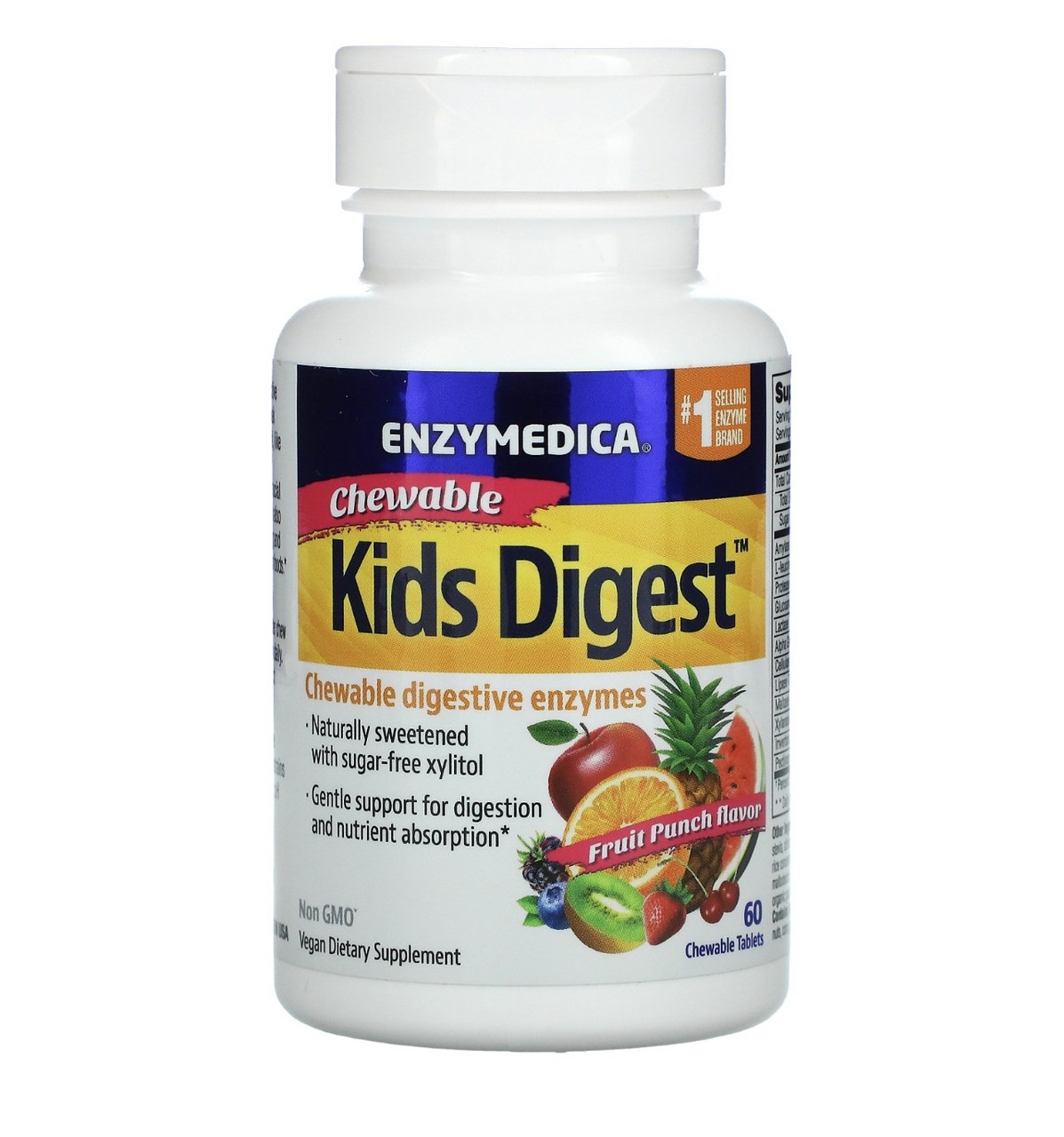 Enzymedica пищеварение детей, жевательные пищеварительные ферменты, 60 жевательных таблеток - фото 1 - id-p108395159