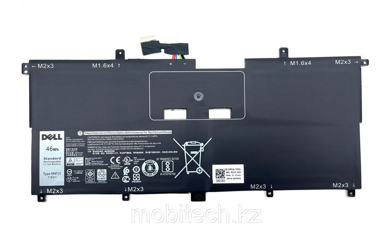 Аккумуляторы Dell NNF1C 7.6V 46Wh 5940mAh XPS 13 9365 2-IN-1 батарея аккумулятор ORIGINAL