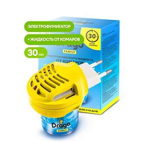 Жидкость от комаров Комплект: электрофумигатор + жидкость от комаров Drago, 30мл, GRASS