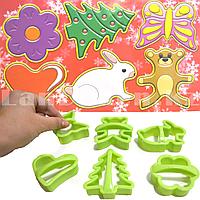 Формы для печенья фигурные 6 штук зеленые