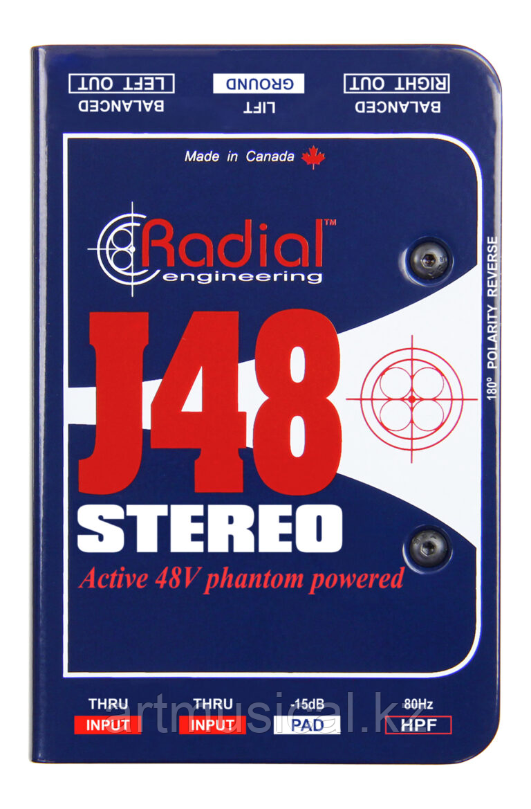 RADIAL J48 Stereo Стерео активный директ-бокс с фантомным питанием