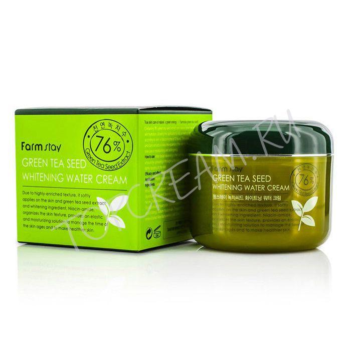 FARMSTAY Крем для лица GREEN TEA SEED WHITENING WATER CREAM 100г