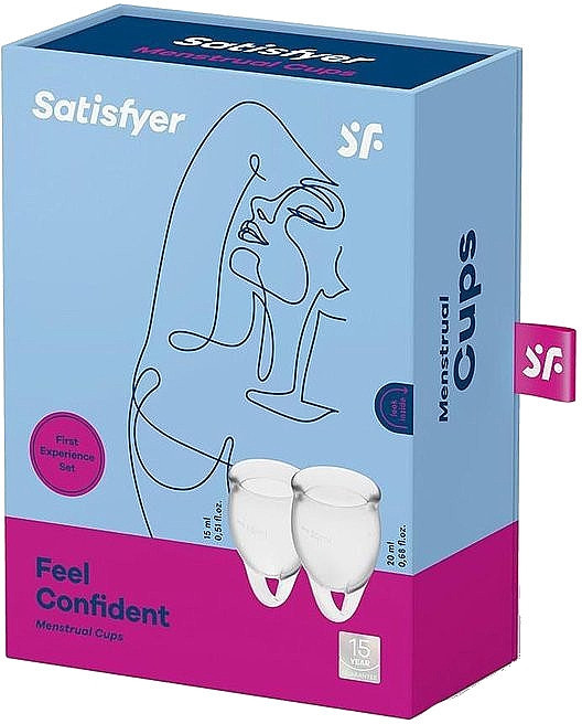 Набор менструальных чаш "Satisfyer Feel Confident" - 15 мл и 20 мл (цвет: прозрачный)