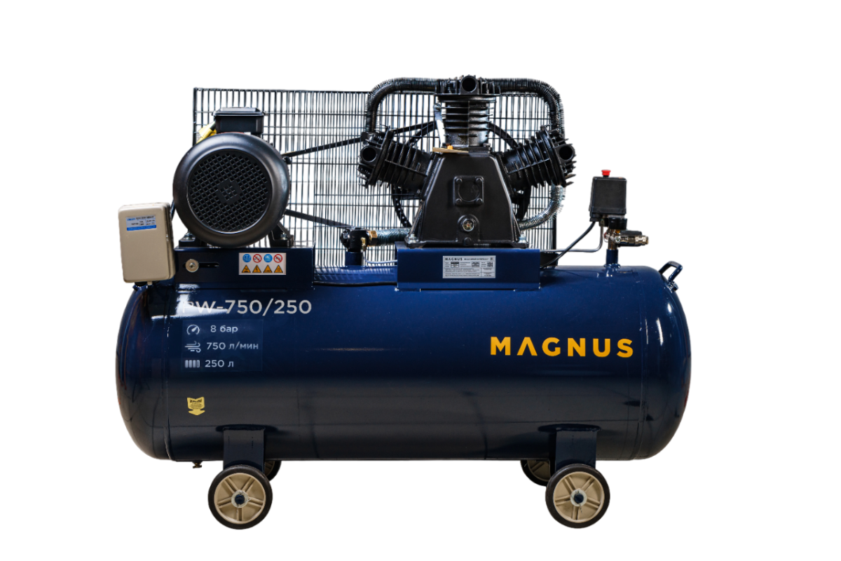 Компрессор воздушный Magnus PW-750/250 (8 атм, 5,5 кВт, 380В, Ф80) - фото 1 - id-p108439702
