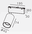 Трековый магнитный светильник TS-TL7575/7W 3000K