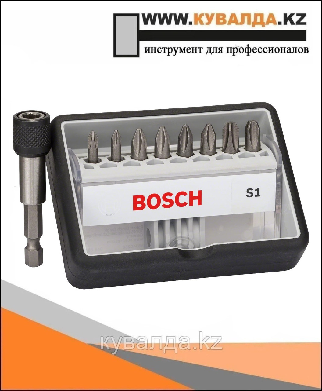 Bosch Набор бит для шуруповерта Robust Line, Extra Hard PH1 / PH2 / PH3 25мм +держатель