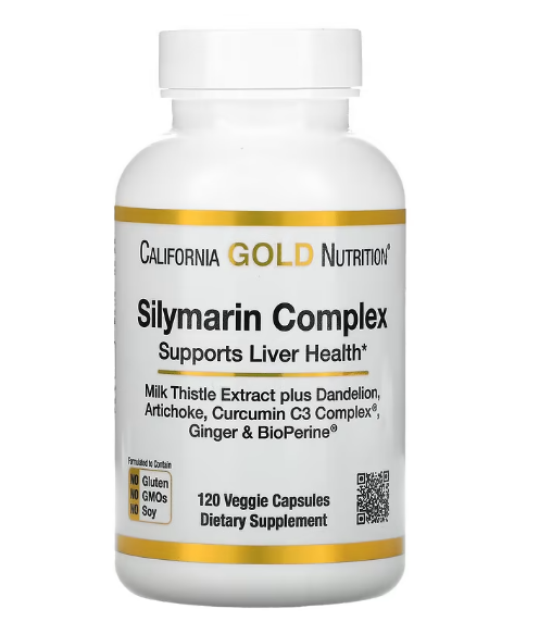 California Gold Nutrition, Силимариновый комплекс, здоровье печени, расторопша, куркумин, артишок, одуванчик,