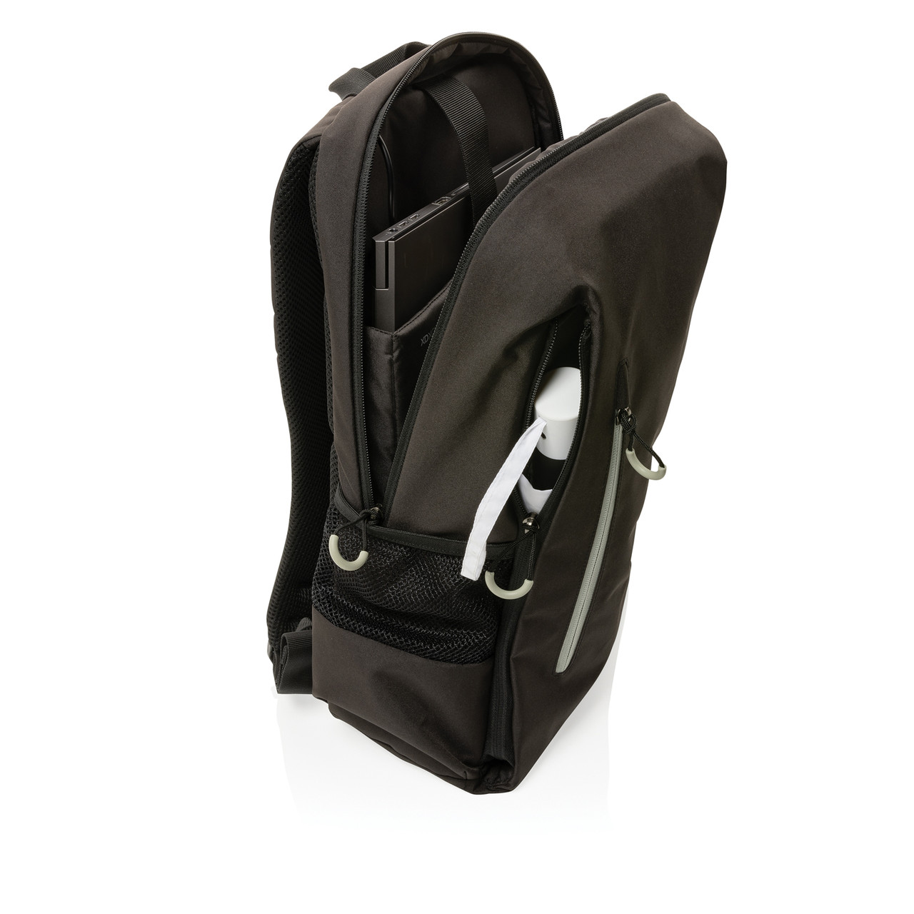 Рюкзак для ноутбука Impact Lima из rPET AWARETM, RFID, 15.6", черный; белый, Длина 33 см., ширина 11,5 см., - фото 6 - id-p108502321