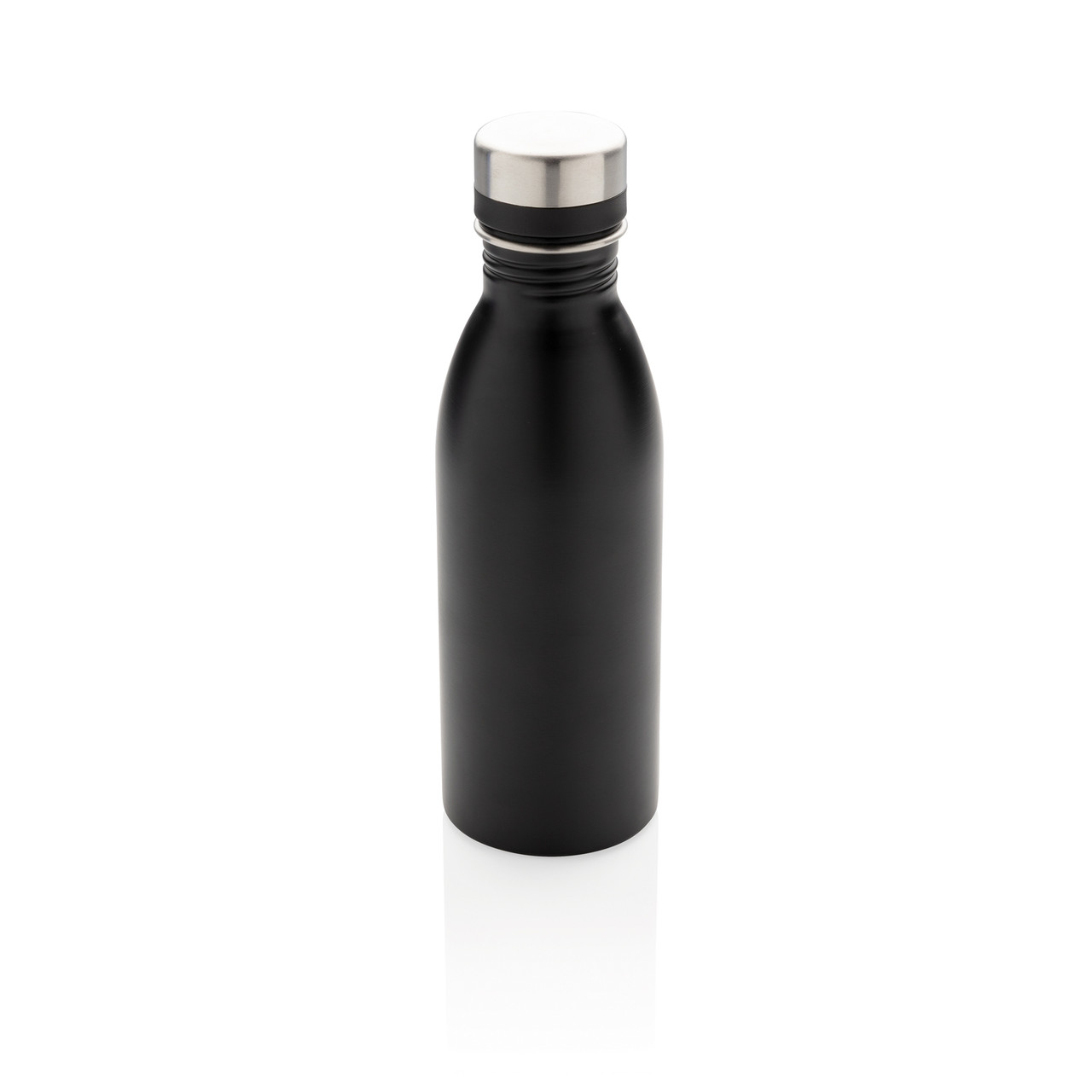 Бутылка для воды Deluxe из переработанной нержавеющей стали, 500 мл, черный; , , высота 21,5 см., диаметр 6,6 - фото 1 - id-p108502329