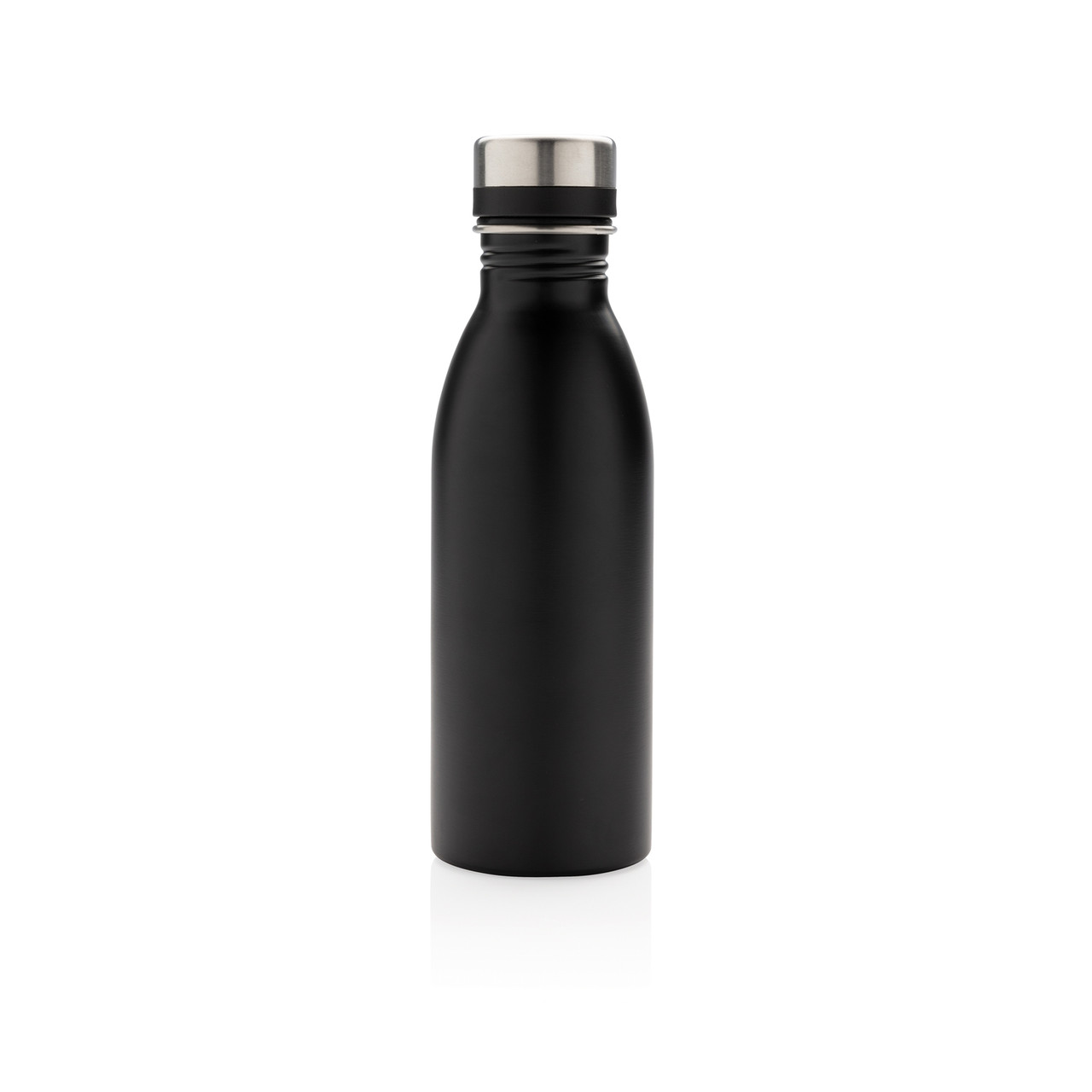 Бутылка для воды Deluxe из переработанной нержавеющей стали, 500 мл, черный; , , высота 21,5 см., диаметр 6,6 - фото 2 - id-p108502329