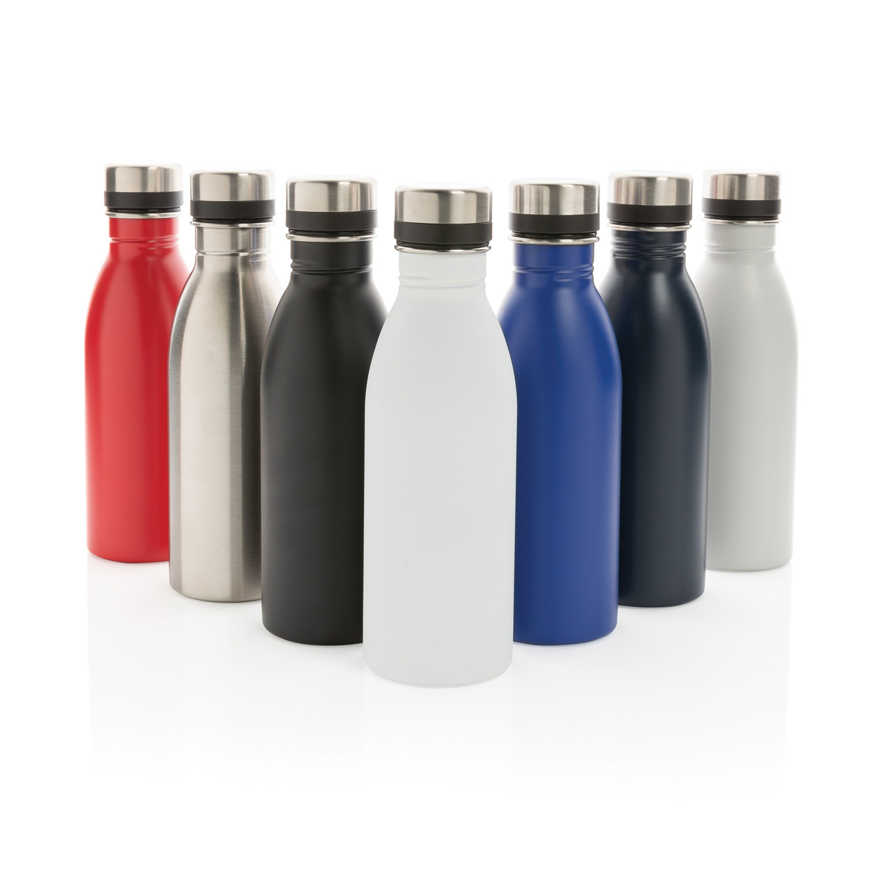 Бутылка для воды Deluxe из переработанной нержавеющей стали, 500 мл, белый; , , высота 21,5 см., диаметр 6,6 - фото 7 - id-p108502331
