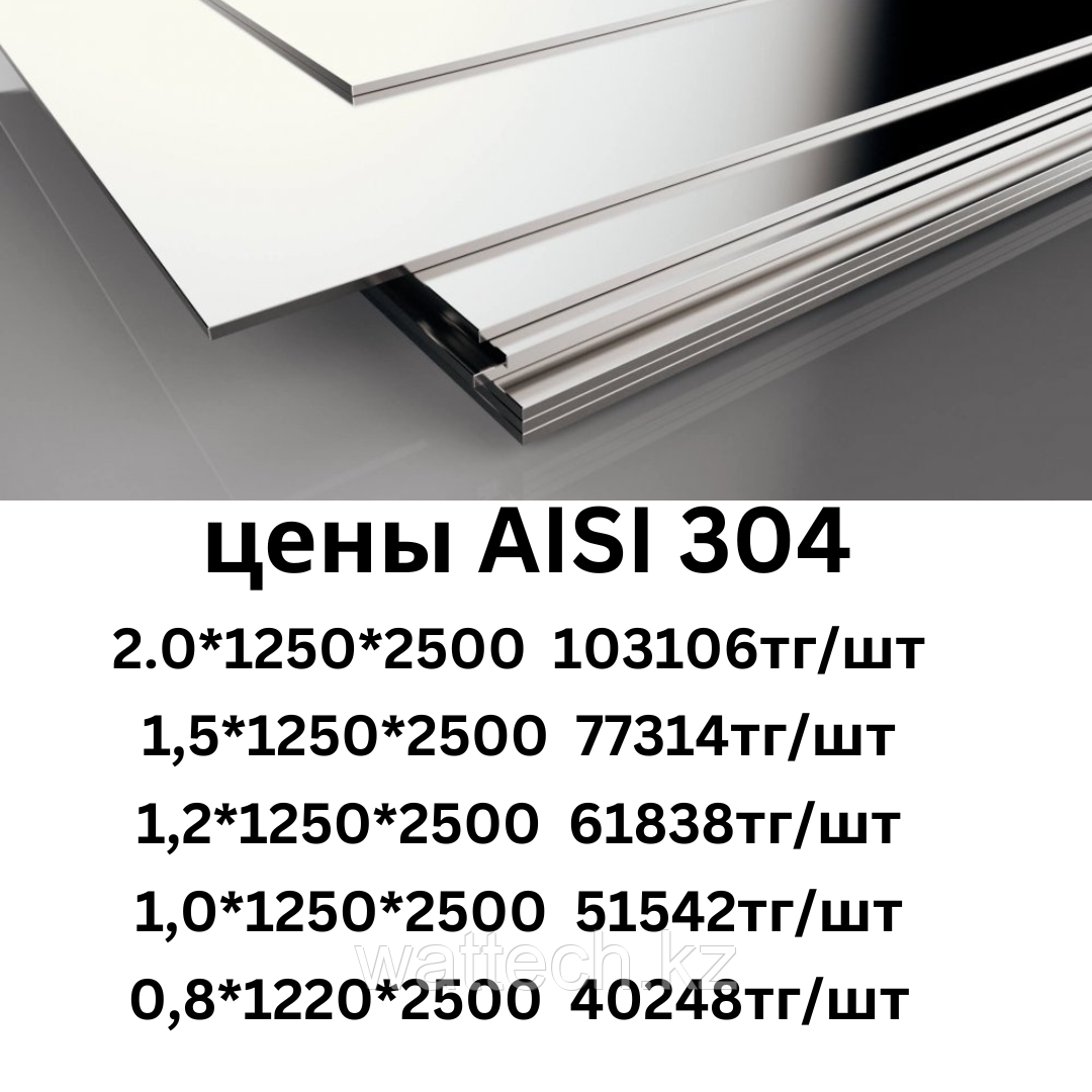Лист нержавеющая сталь 0,8 мм  AISI 304, фото 1