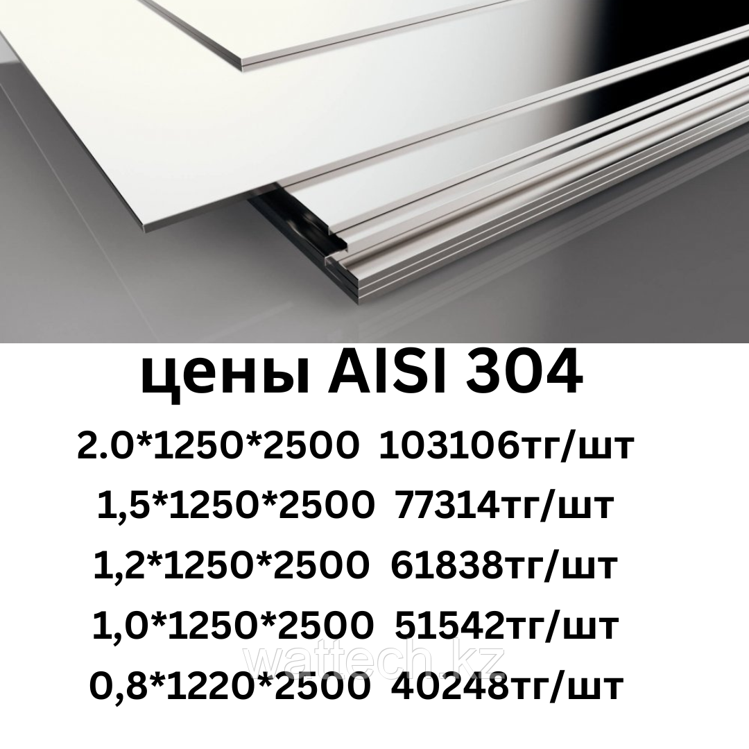 Лист нержавеющая сталь 1,2 мм  AISI 304