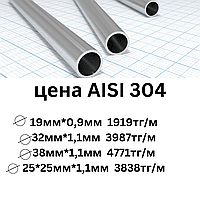 Труба нержавеющая сталь диаметр 19 мм толщина 0,9 мм AISI 304