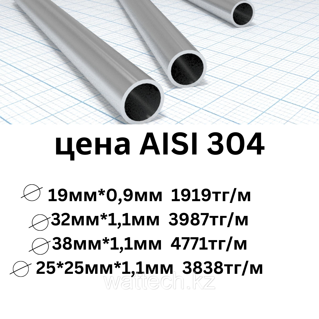 Труба нержавеющая сталь диаметр 32 мм толщина 1,1 мм AISI 304
