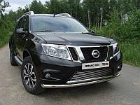 Защита передняя нижняя (двойная) 60,3/ 42,4 мм ТСС для Nissan Terrano 2014-